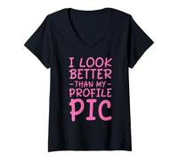 Femme Je suis Plus Beau Que Ma Photo De Profil T-Shirt avec Col en V