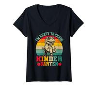 Femme Je suis prêt à anéantir la rentrée des Classes à la Maternelle T-Shirt avec Col en V