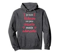 Femme Je suis râleuse, Un Peu Chiante mais Adorable Drôle Sweat à Capuche, Unisexe pour Adultes, Chiné Foncé, S
