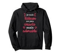 Femme Je suis râleuse, Un Peu Chiante mais Adorable Drôle Sweat à Capuche, Unisexe pour Adultes, Noir, S