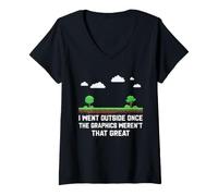 Femme Je suis Sortie Une Fois, Les graphismes n'étaient Pas géniaux T-Shirt avec Col en V