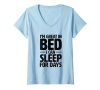 Femme Je suis Super au lit T-Shirt avec Col en V