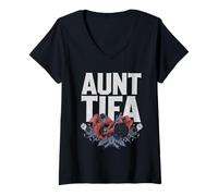Femme Je suis Tante Tifa Chemise Tante Tifa Drôle Tante Tifa USA T-Shirt avec Col en V