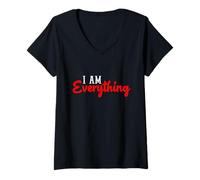 Femme Je suis Tout, j’AI Tout ce Dont j’AI Besoin Couple T-Shirt avec Col en V