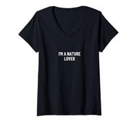 Femme Je suis un amoureux de la nature T-Shirt avec Col en V
