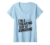Femme Je suis Un foutu Rayon de Soleil T-Shirt avec Col en V