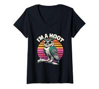 Femme Je Suis Un Hibou Hoot Owl A L'extérieur Je Suis Hootin T-Shirt avec Col en V