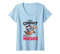 Femme Je suis un intermédiaire pour Nonsense Funny Goose Opossum Family T-Shirt avec Col en V