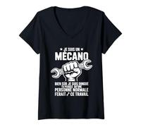 Femme Je Suis Un Mécano Bien Sûr Idée Humoristique Pour Mécanicien T-Shirt avec Col en V
