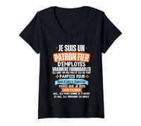 Femme Je Suis Un Patron Fier D'employés Vraiment Formidables Boss T-Shirt avec Col en V