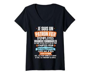 Femme Je Suis Un Patron Fier D'employés Vraiment Formidables Boss T-Shirt avec Col en V