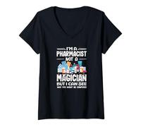 Femme Je suis Un pharmacien, Pas Un Magicien, Je comprends Pourquoi Vous êtes confus T-Shirt avec Col en V
