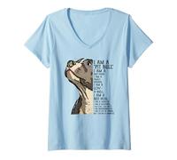 Femme Je suis Un Pit-Bull Je suis Un Meilleur ami Je suis Un Membre de la Famille T-Shirt avec Col en V