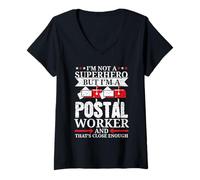 Femme Je suis un travailleur postal transporteur de courrier facteur profession d'emploi T-Shirt avec Col en V