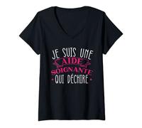 Femme Je Suis Une Aide Soignante Qui Déchire T-Shirt avec Col en V
