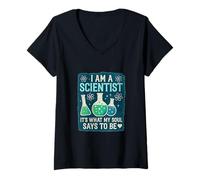 Femme Je suis Une âme de Scientifique T-Shirt avec Col en V