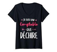 Femme Je Suis Une Comptable Qui Déchire Cadeau Drôle Comptable T-Shirt avec Col en V