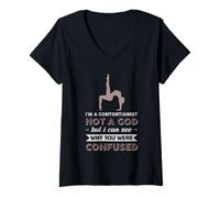 Femme Je suis Une contorsionniste, Dieu ne Peut Pas Voir Pourquoi tu étais Confuse T-Shirt avec Col en V