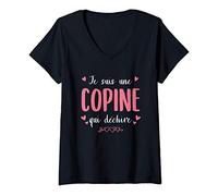 Femme Je Suis Une Copine Qui Déchire Cadeau Pour Une Petite Amie T-Shirt avec Col en V