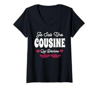 Femme Je suis Une Cousine Qui Déchire Annonce Grossesse 2026 T-Shirt avec Col en V