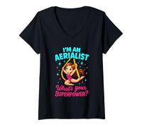 Femme Je suis Une Danseuse aérienne, quelles sont Vos Danseuses aériennes en Soie ? T-Shirt avec Col en V