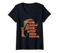 Femme Je suis Une Enfant Noire, Une Fille Africaine Magique, Mois de l'histoire T-Shirt avec Col en V
