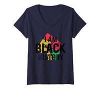 Femme Je suis Une Histoire Noire T-Shirt avec Col en V