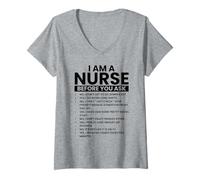 Femme Je suis Une infirmière drôle T-Shirt avec Col en V
