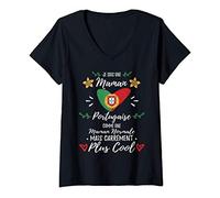 Femme Je Suis Une Maman Portugaise Portugal T-Shirt avec Col en V