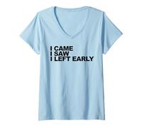 Femme Je suis Venu, J'Ai vu, Je suis Parti tôt T-Shirt avec Col en V