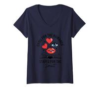 Femme Je suis Venu pour la Romance, Je suis resté pour Le Sexe T-Shirt avec Col en V