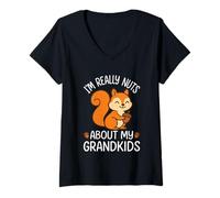 Femme Je suis vraiment dingue de l'écureuil de mes petits-enfants T-Shirt avec Col en V