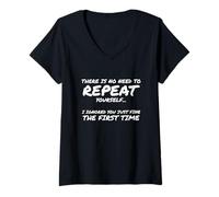 Femme Je t'ai ignoré pour la première Fois, Attitude d'humour Sarcastique T-Shirt avec Col en V