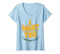 Femme Je Te Veux, Je ne Peux Tout Simplement Pas flirter avec Le Graphique de Rencontre Groovy des années 70 T-Shirt avec Col en V