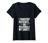 Femme Je transporte Les Patients et occasionnellement ma santé mentale T-Shirt avec Col en V