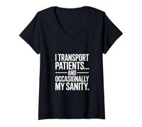 Femme Je transporte Les Patients et occasionnellement ma santé mentale T-Shirt avec Col en V