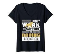 Femme Je Travaille Juste pour Mes Courses Équestres T-Shirt avec Col en V