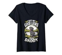 Femme Je Trouve ma Belle Apparence grâce à Daddy Back Labrador Retriever T-Shirt avec Col en V