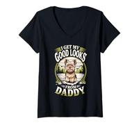 Femme Je trouve ma belle apparence grâce à Daddy Yorkshire Terrier, un amoureux des chiens T-Shirt avec Col en V