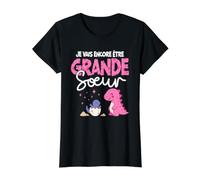 Femme Je Vais Encore Être Grande Sœur 2027 Grande Sœur Dinosaure T-Shirt Graphique avec Valeur