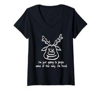 Femme Je Vais Juste raconter Comment Je suis fatigué T-Shirt avec Col en V