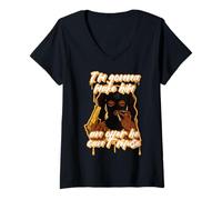 Femme Je Vais Lui Faire Une Offre qu'il ne pourra Pas Refuser Black Sista Fun T-Shirt avec Col en V