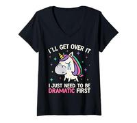 Femme Je Vais m'en Remettre, J'Ai Juste Besoin d'être la première Licorne spectaculaire T-Shirt avec Col en V