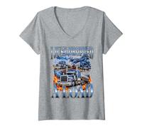 Femme Je Viens de déposer Un modèle Load Trucker Big Rig Driver T-Shirt avec Col en V