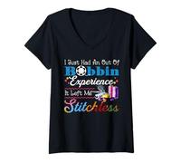 Femme Je viens de vivre une expérience hors bobine, ça m'a laissé sans point de suture T-Shirt avec Col en V