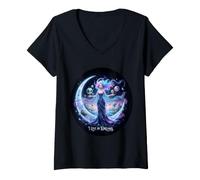 Femme Je vis dans Les rêves T-Shirt avec Col en V