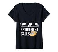Femme Je vous aime tous, mais la retraite appelle un mème amusant pour toutes les saisons T-Shirt avec Col en V