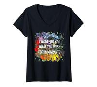 Femme Je Vous Souhaite ce Que Vous Voulez pour Les Immigrants T-Shirt avec Col en V