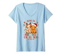 Femme Je Vous Souhaite Un Noël maussade, de Jolies Vaches des T-Shirt avec Col en V