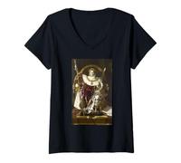 Femme Jean-Auguste-Dominique Ingres Napoleon I on Imperial Throne T-Shirt avec Col en V